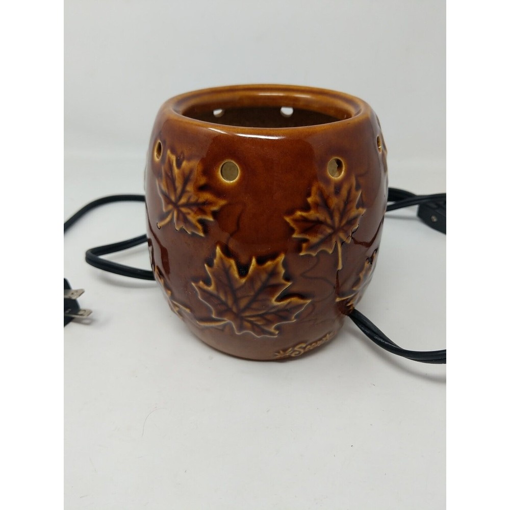 Scentsy Warmer Montpelier DSW-MONT Fall Autumn Leaf Leaves Brown Base ONLY VTG